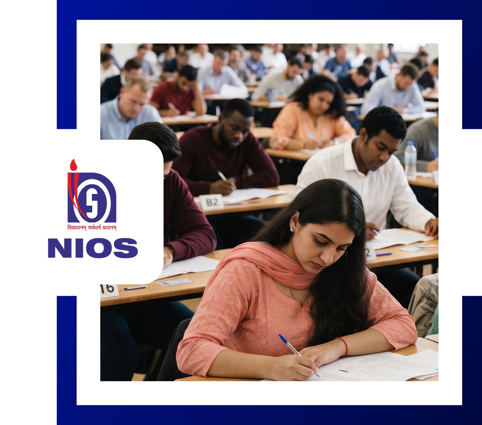 NIOS students writing their exam